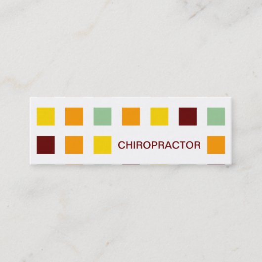 CHIROPRACTOR (moskee-vierkanten) Mini Visitekaartje (Voorkant)