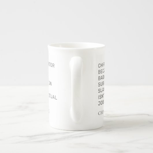 Chiropractor omdat Gag Cowerker op zaterdag Aangep Porselein Kop (Achterkant)