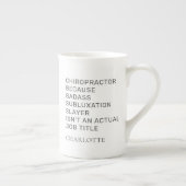 Chiropractor omdat Gag Cowerker op zaterdag Aangep Porselein Kop (Rechts)