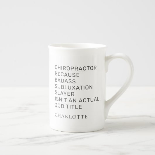 Chiropractor omdat Gag Cowerker op zaterdag Aangep Porselein Kop (Rechts)