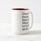Chiropractor omdat Spine Whisperer Cowerker Tweekleurige Koffiemok (Voorkant rechts)