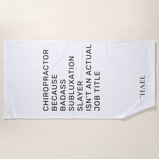 Chiropractor Omdat Subluxe Slayer Chiro Strandlaken (Voorkant)