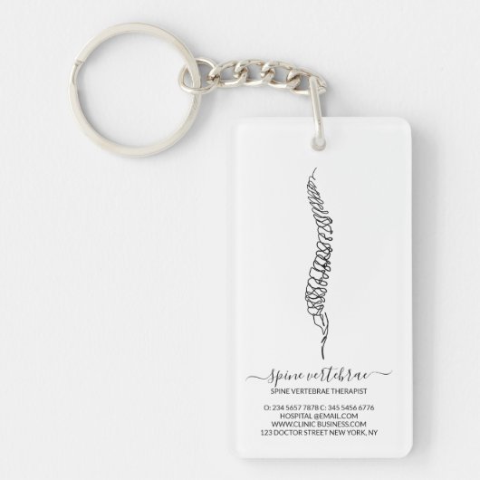 chiropractor orthopedisch chiropracticus sleutelhanger (Voorkant)