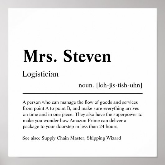 Chiropractor Personalized Gift Poster (Voorkant)