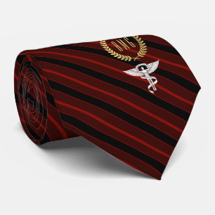 Chiropractor Professional Monogram Red Faux Gold Stropdas
