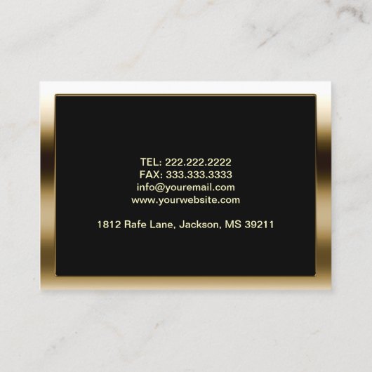 Chiropractor Professionele Gouden Rand Visitekaartje (Achterkant)