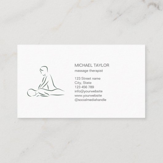 Chiropractor professionele mannelijke massage ther visitekaartje (Achterkant)