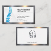 chiropractor | Ruggengraatillustratie | Metalen ra Visitekaartje (Voorkant / Achterkant)