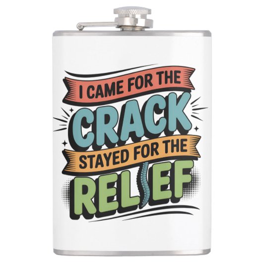 Chiropractor Ruggensteun Grappig Cadeau Heupfles (Voorkant)
