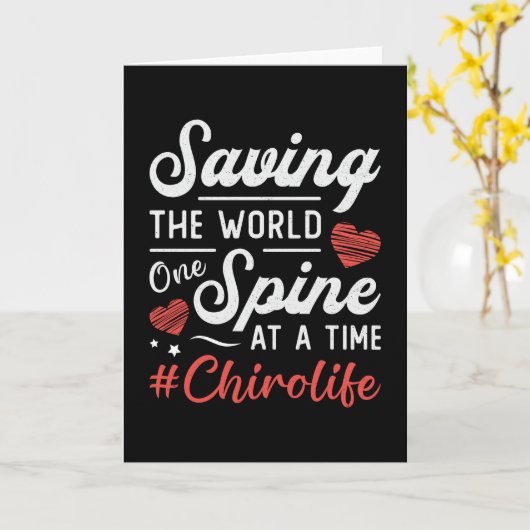 Chiropractor Saving the World Spine Chiropractic Kaart (Gele Bloem)