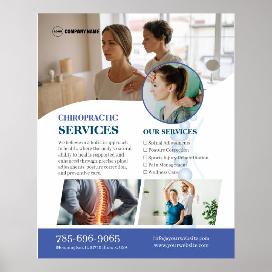 Chiropractor Services Aangepast Poster (Voorkant)