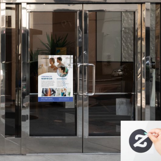 Chiropractor Services Aangepaste vensterklemming Raamsticker (Kantoordeur)