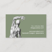 Chiropractor Spine Adjust Sage Green Visitekaartje (Achterkant)
