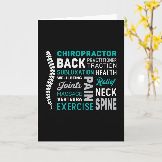 Chiropractor Spine Chiro Medicine Chiropractic Kaart (Gele Bloem)