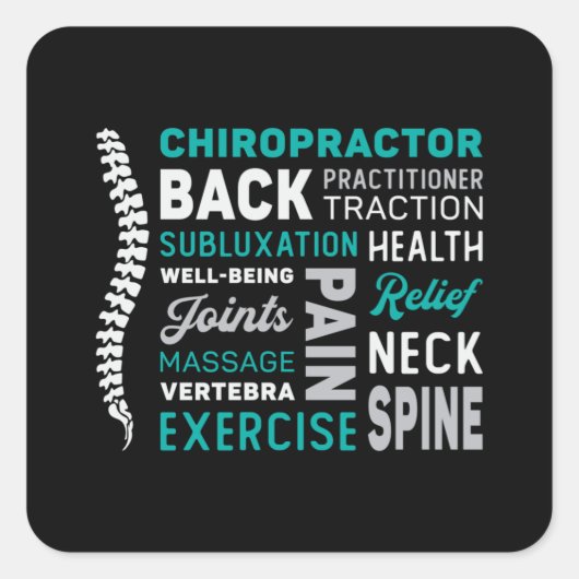 Chiropractor Spine Chiro Medicine Chiropractic Vierkante Sticker (Voorkant)