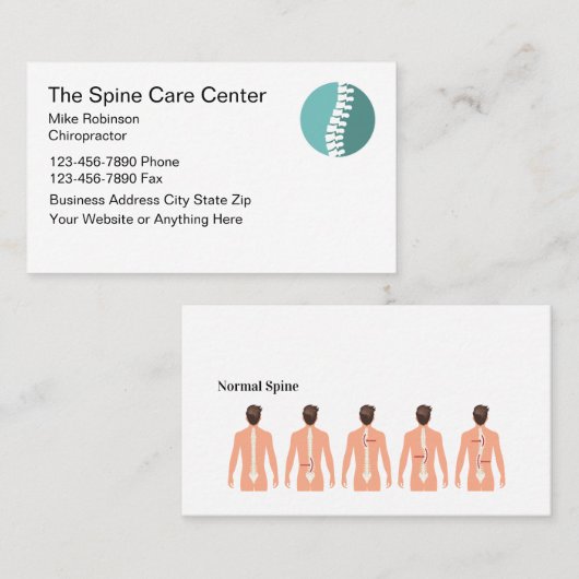 Chiropractor Spine Graphics Thema Visitekaartje (Voorkant / Achterkant)