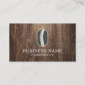 Chiropractor Spine Logo Classy Wood Chiropractie Visitekaartje (Voorkant)