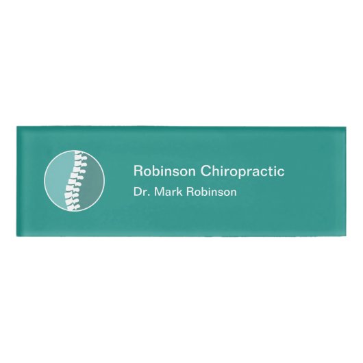 Chiropractor Spine Symbool Medisch Personeel Naambadge (Voorkant)