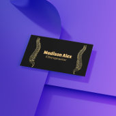 Chiropractor Spine Therapist Black en Gold Visitekaartje