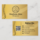 Chiropractor Spine Therapist Custom Logo QR code Visitekaartje (Voorkant / Achterkant)