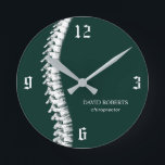 Chiropractor Spine Therapist Green Ronde Klok<br><div class="desc">Chiropraktijkkintherapist Chiro Dark Green Clocks.</div>