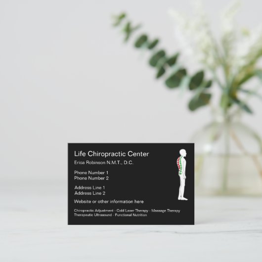 Chiropractor Square Spine Graphic Design Visitekaartje (Staand voorkant)
