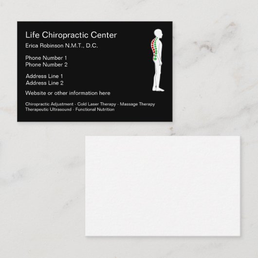 Chiropractor Square Spine Graphic Design Visitekaartje (Voorkant / Achterkant)
