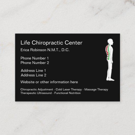 Chiropractor Square Spine Graphic Design Visitekaartje (Voorkant)