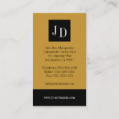 Chiropractor Stripe Gold/Gold Visitekaartje (Achterkant)