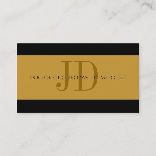Chiropractor Stripe Gold/Gold Visitekaartje (Voorkant)