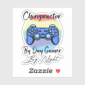 Chiropractor tegen dag gamer tegen nacht sticker (Vel)