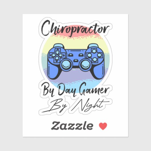 Chiropractor tegen dag gamer tegen nacht sticker (Vel)