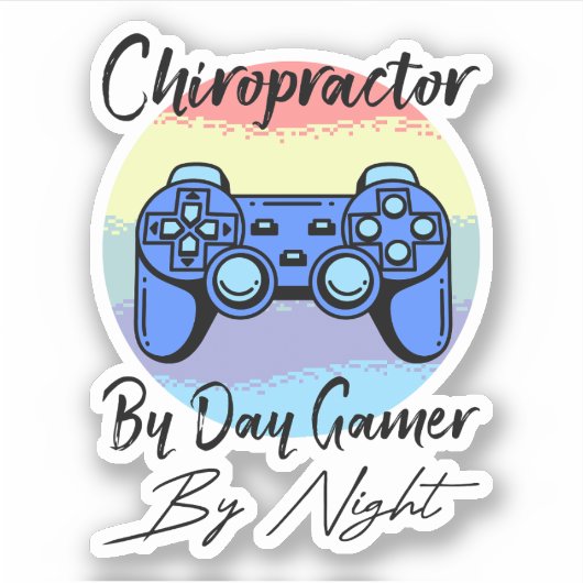 Chiropractor tegen dag gamer tegen nacht sticker (Voorkant)