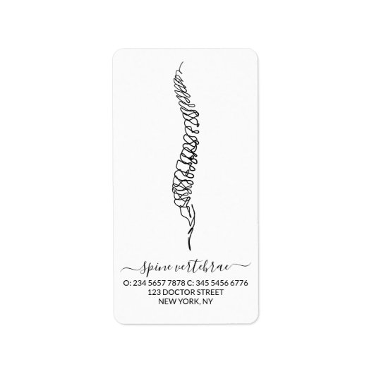 Chiropractor Therapeut Chiropractische Zorg Klinie Etiket (Voorkant)