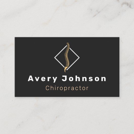 Chiropractor Therapeut Elegante Wervelkolom Visitekaartje (Voorkant)