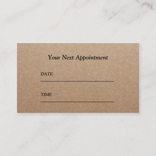 Chiropractor Therapist Rustic Kraft Afsprakenkaartje (Achterkant)