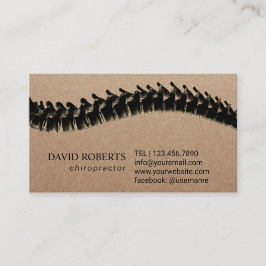 Chiropractor Therapist Rustic Kraft Afsprakenkaartje (Voorkant)
