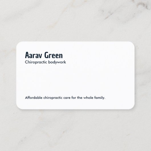 Chiropractor Visitekaartje (Achterkant)