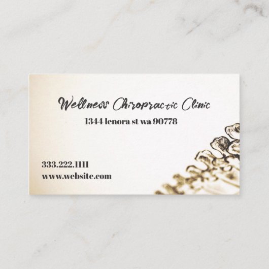 Chiropractor visitekaartje (Achterkant)