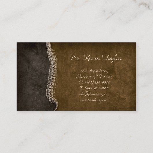 Chiropractor Visitekaartje Chiropractie wervelkolo (Voorkant)