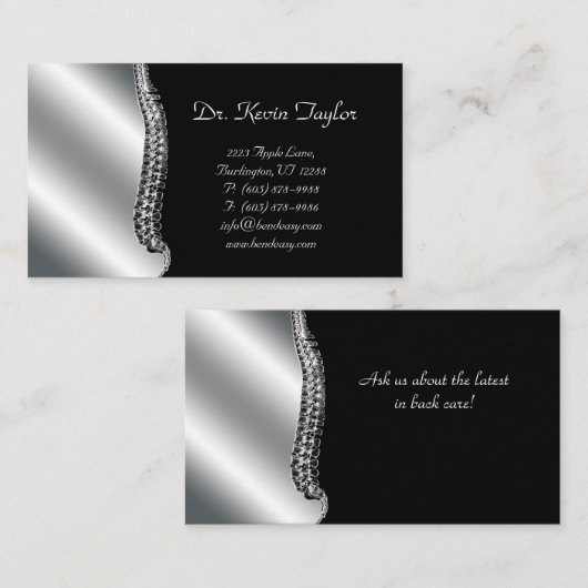 Chiropractor Visitekaartje Chiropractie wervelkolo (Voorkant / Achterkant)