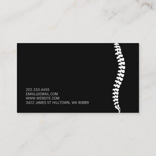 Chiropractor Visitekaartje voor de gezondheid (Achterkant)