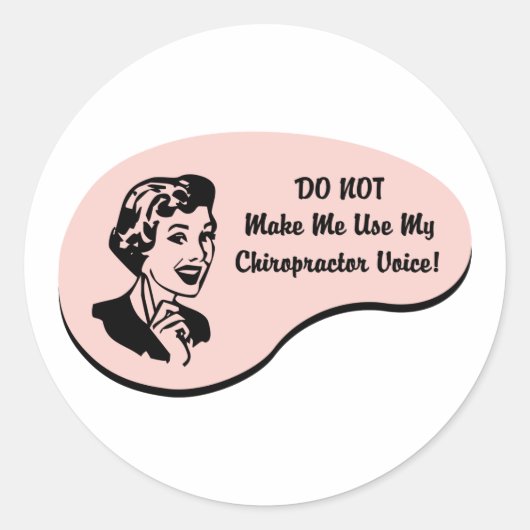 Chiropractor Voice Ronde Sticker (Voorkant)