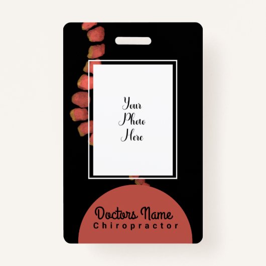 Chiropractor Waterverf Spine Badge (Voorkant)