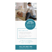 Chiropractor wellness promotionele marketing blauw reclamekaart (Achterkant)