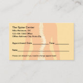 Chiropractor wervelkolom kliniek medische afspraak afsprakenkaartje (Voorkant)