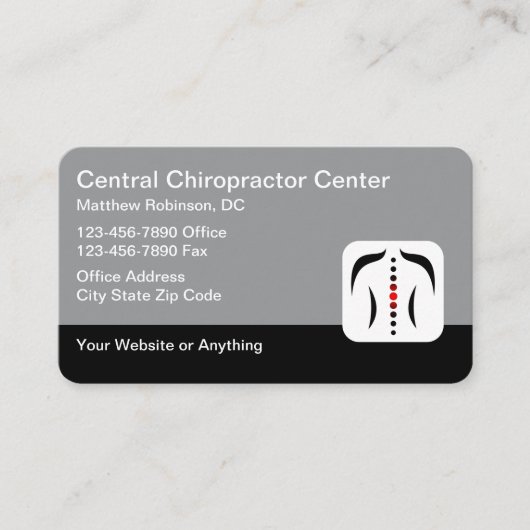 Chiropractor Zakelijke Visitekaartjes Thema Wervel (Voorkant)