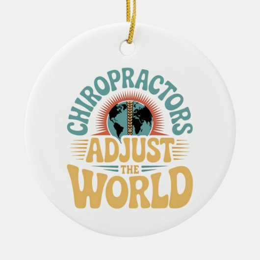 Chiropractoren passen de Wereld Retro Design aan Keramisch Ornament (Voorkant)
