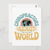 Chiropractoren passen het World Retro Design aan Briefkaart (Voorkant / Achterkant)