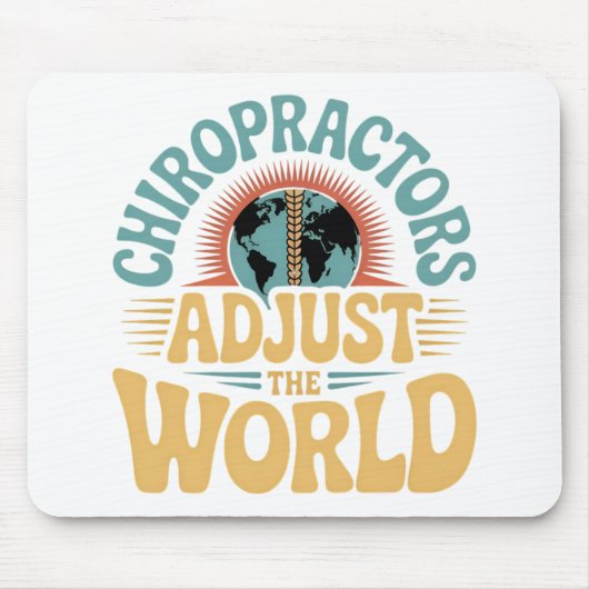 Chiropractoren passen het World Retro Design aan Muismat (Voorkant)